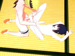 Naruto Yaoi - Sasuke blowjob and footjob to Naruto - Sissy crossdress Japanese Asian Manga Anime Film Game Porn Gay